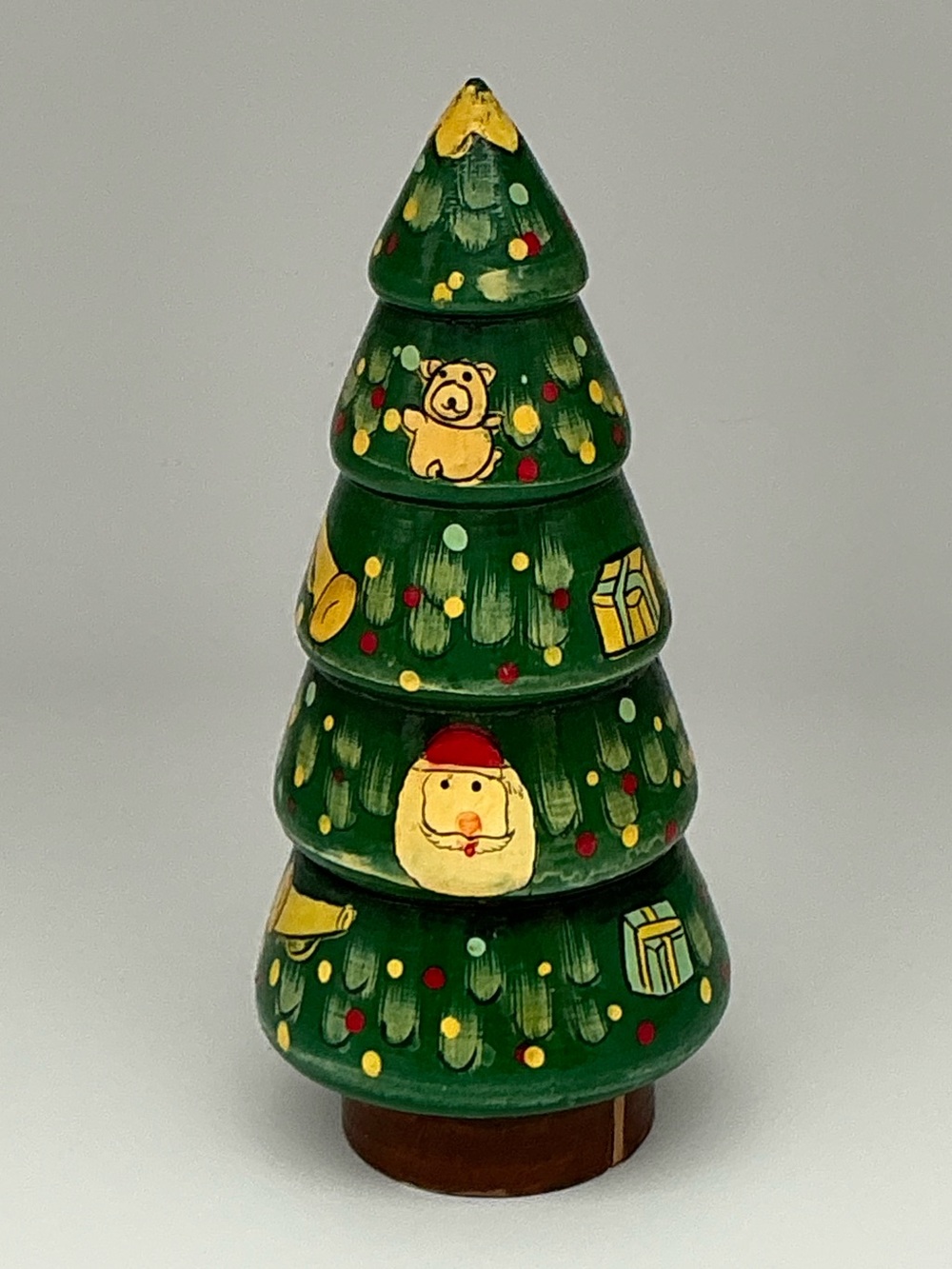 Vintage Summit Collection Wooden Nesting Christmas Tree Hand Painted Holiday
